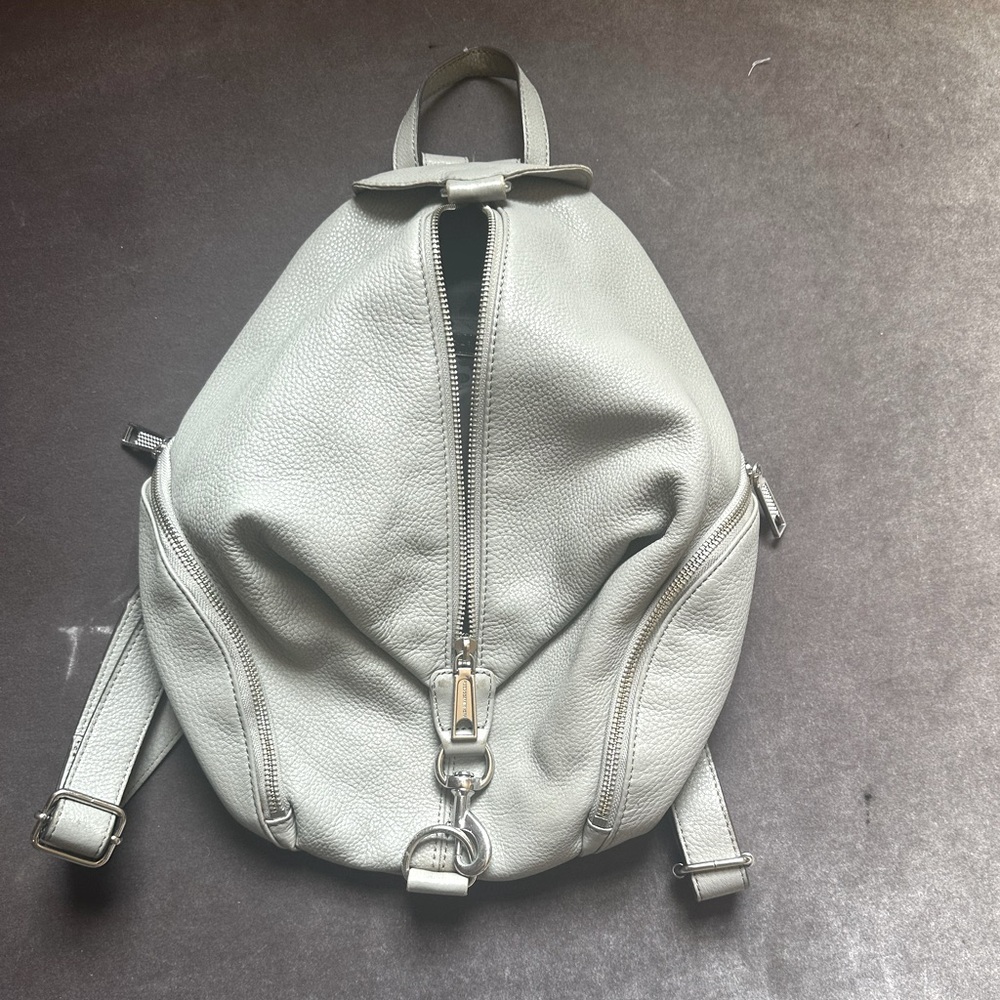 Rebeccaminkoff Elegant Gray Leather Backpack